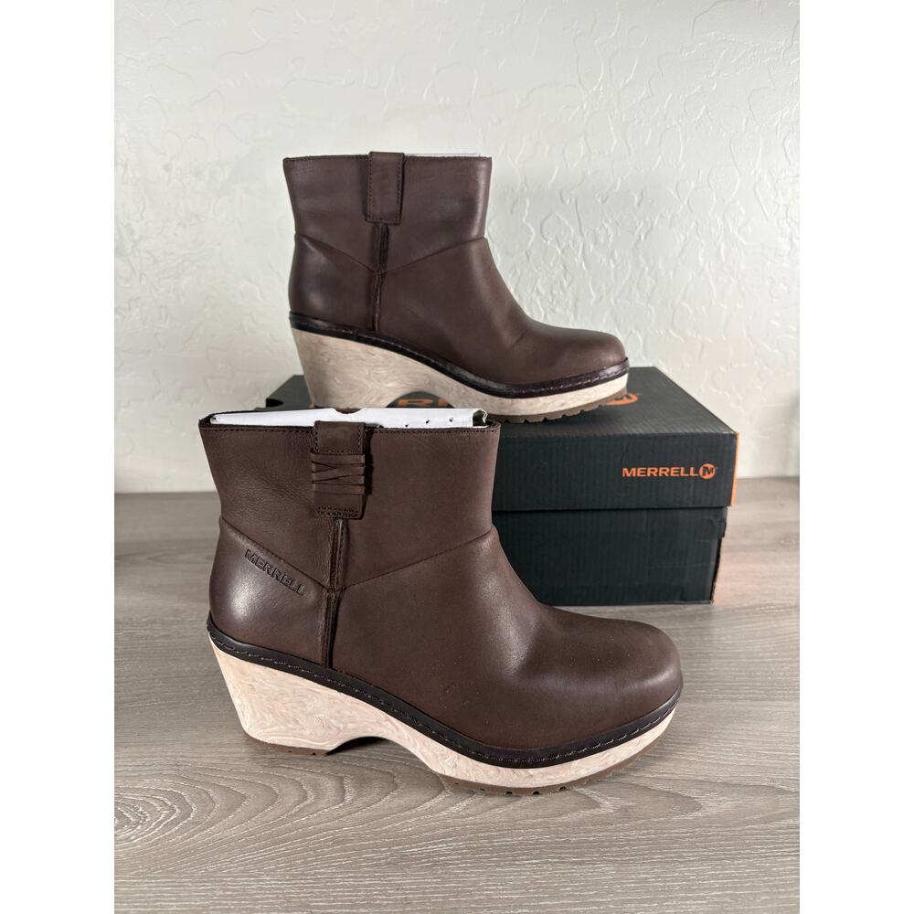 Merrell Halendi Bluff Women's Boots Booties‎ Espresso Brown Size 6.5 EU 37- NIB